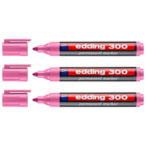 Lot de 3 marqueurs permanents pointe ronde 1,5-3 mm - EDDING 300 - Rose