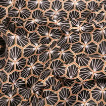 Tissu Coton enduit Riad sur fond Noir