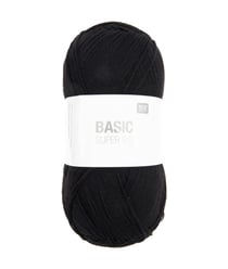 Pelote de Laine à tricoter Basic SUPER BIG ARAN - 400GR - RICO Design 08 Noir
