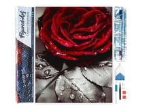 Diamond Painting Broderie Diamant Figured’Art 40x50cm toile entière roulée avec diamants carrés - Rose Rouge