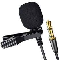 Avizar Micro-cravate Jack 3.5mm Enregistrement Audio avec Réduction de bruit Noir