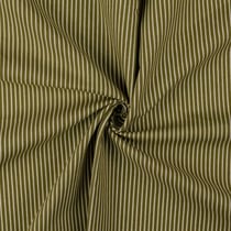 Tissu Jean Denim Rayé sur fond Vert kaki