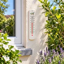 Thermomètre traditionnel mural blanc 15 cm
