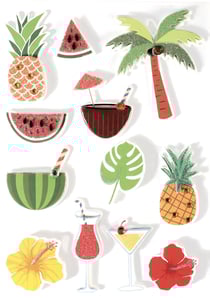 12 STICKERS TROPICAL EFFET 3D - 55
