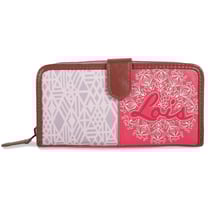 Grand portefeuille rose Lois indien pour femme