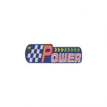 Lot de 3 écussons thermocollants Power quadrillage 1,5cm x 6,5cm
