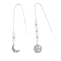 Boucles d'oreilles "Intuition" Lune argentée - Omsaé