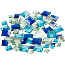 Pierre de strass, Carré, dim. 6+9+12 mm, harmonie bleu/vert, 360 pièces/ 1 Pq.