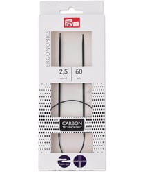 Aiguilles à tricoter circulaires ergonomiques Prym Carbon - 2,5 mm x 60 cm - Prym Noir (n°2,5)