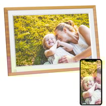 AGFA PHOTO Cadre Photo Connecté Realiview APF1000 Wi-Fi 10" LCD - Affichage Photos/Vidéos, Horloge, Météo, Rotation Auto, Mémoire 32Go, Appli FRAMEO iOS/Android Incluse - Bois