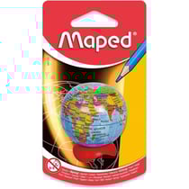 Taille-crayons - Globe terrestre - Avec réservoir - Métal - 1 trou - Scolaire - Maped