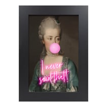 Tableau portrait baroque pop sur verre synthétique avec cadre noir mat 39x54 cm