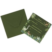 6 Invitations Dinosaures Vert