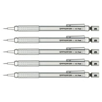 Lot de 5 porte-mines PENTEL GRAPHGEAR 500 - 0,5 mm - Argent - Corps plastique