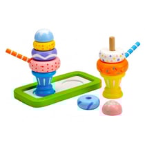 Set coupes de glace en bois 15 pieces - cremes glacees, desserts - jeu d'imitation