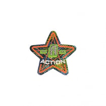 Lot de 3 écussons thermocollants sport fluo action 5x5cm