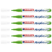 Lot de 6 marqueurs acryliques pointe fine 1-2 mm - EDDING - Vert Jaune