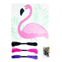 MégaCréa DIY - Tableau de fil tendu String Art Flamant rose 21 x 21 cm