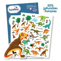 Gommettes – Dinosaures – T - Rex – Tricératops – 72 pieces - Graine Creative - Bleu