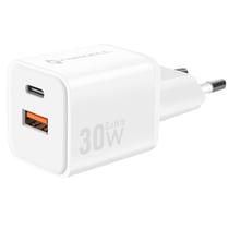Forcell Chargeur Secteur GaN III 30W avec Ports USB-C + USB Format Mini Blanc