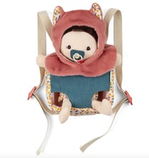 Poupee Jeanne et porte bebe - Poupee en tissu