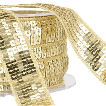 Bobine galon paillettes 14,5m écru