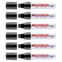 Lot de 6 marqueurs craie liquide - EDDING - Pointe large 4-15 mm - Noir