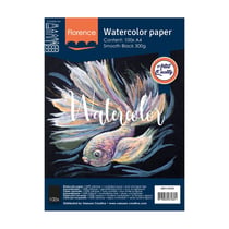 Papier aquarelle lisse Florence - 100 feuilles - Noir - A4 - 300 g/m²