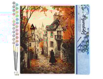Peinture par Numéro Figured'Art - Promenade d'Automne et vieille Ville - Kit de Loisir Créatif DIY Numéro d'Art Complet - 40x50cm sans châssis en bois