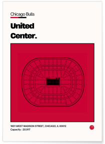 Affiche United Center - Chicago Bulls | A3 : 29,7x42cm