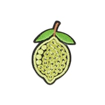 Ecusson thermocollant fruits sequins citron 3cmx3,5cm