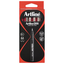 Lot de 12 stylos feutres permanents - ARTLINE - Pointe 0,4 mm - Rouge