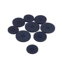 Bouton bio résine 4 trous bleu marine