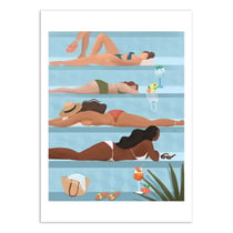 Affiche 50x70 cm - Ladies by the pool - Petra Lizde
