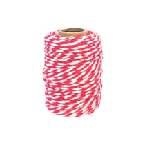 MégaCréa DIY - Ficelle coton bicolore rouge et blanc 25 m x 1,5 mm