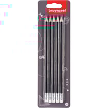 Lot De 5 Crayons Graphite Hb - Embout Gomme - Bruynzeel