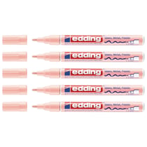 Lot de 5 marqueurs peinture brillante EDDING 751 - pointe balle 1-2 mm - rose pastel