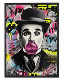Poster encadré portrait expressionniste — Le Reflet de l'Âme — Tableau décoratif mural — Calbarracin — cadre bois — 70 x 50 cm