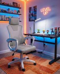 Siège de gaming Cuir PU Gris clair IGNIS - Beliani