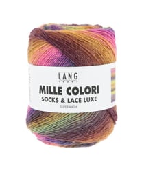 Pelote Mille Colori Socks & Lace Luxe - 100g - Lang Yarns 220 Rose Jaune Doré Marron