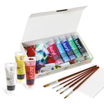 Coffret 8 peintures acrylique et accessoires
