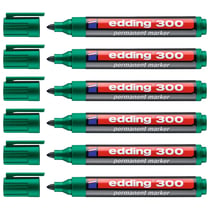 Lot de 6 marqueurs permanents pointe ronde 1,5-3 mm - EDDING - Vert - 300