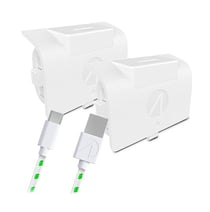 PACK BLOCS-BATTERIES STEALTH SX-C8 X BLANC + CHARGE AVEC CÂBLE TRESSÉ XBOX
