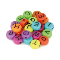 300 PERLES ALPHABET PLASTIQUE - 7 MM