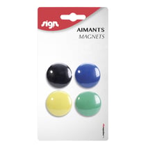 Lot De 4 Aimants Ronds Diamètre De 32 Mm - Assortiment - Sign