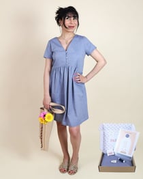 Kit robe Letty - denim souple bleu
