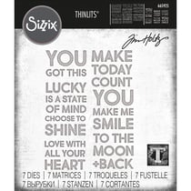 Gabarit de découpe pour machine Sizzix Tim Holtz - Texte Audacieux #2 - 7 pièces