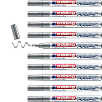 Lot de 10 marqueurs peinture permanente - EDDING - 753 argent - Pointe 1-2,5 mm