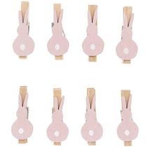 8 Pinces Petits Lapins - Rose