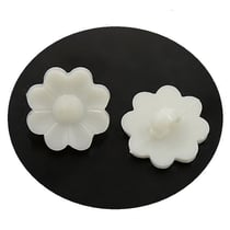 20 Boutons de Tige Fleur Blanc Acrylique diamètre 15 mm 1 trou - creation couture Diy
